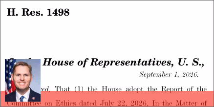 H.Res. 1498: In the matter of allegations relating to Representative Chuck Edwards.
