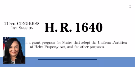 H.R. 1640: HEIRS Act of 2025