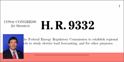 H.R. 9332: Load Forecasting Enhancement Act
