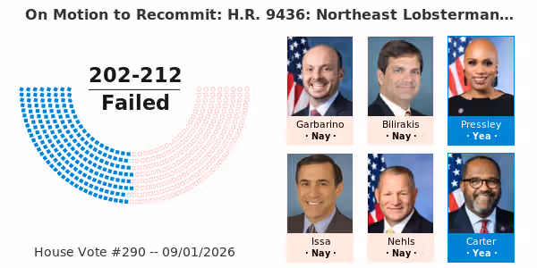 On Motion to Recommit: H.R. 9436: Northeast Lobsterman Protection Act of 2026