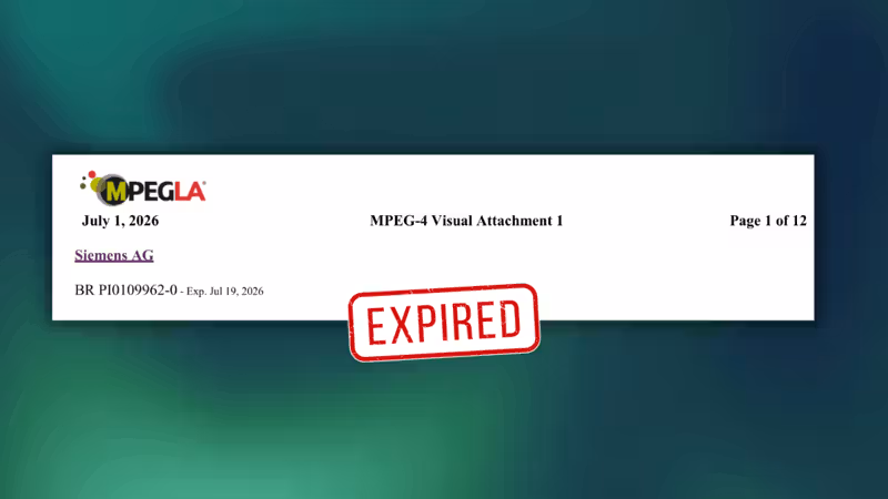 Siemens AG Was The Last Holdout in MPEG-4 Visual's Road to Being Patent-Free