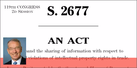 S. 2677: A bill to expand the sharing of information with respect to suspected violations of intellectual property rights in trade.