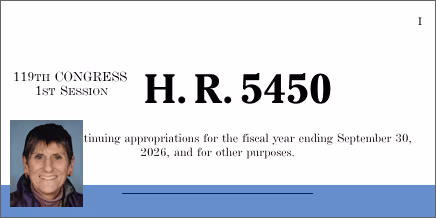 H.R. 5450: Continuing Appropriations and Extensions and Other Matters Act, 2026