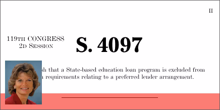 S. 4097: State-Based Education Loan Awareness Act