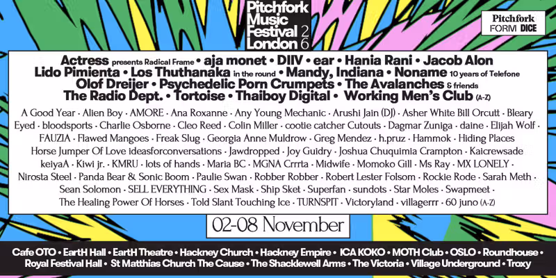 Pitchfork Festival London Adds More Names for 2026