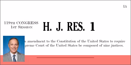 H.J.Res. 1: Proposing an amendment to the Constitution of the United States to require that the Supreme Court of the United States be composed of nine justices.