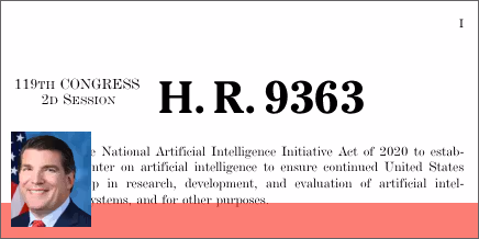 H.R. 9363: AI Security and Innovation Act