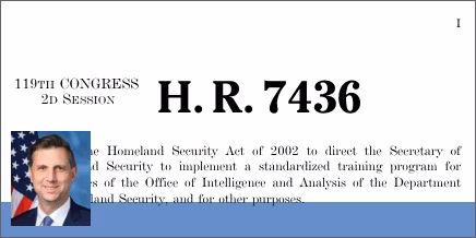 H.R. 7436: Department of Homeland Security Intelligence and Analysis Training Act