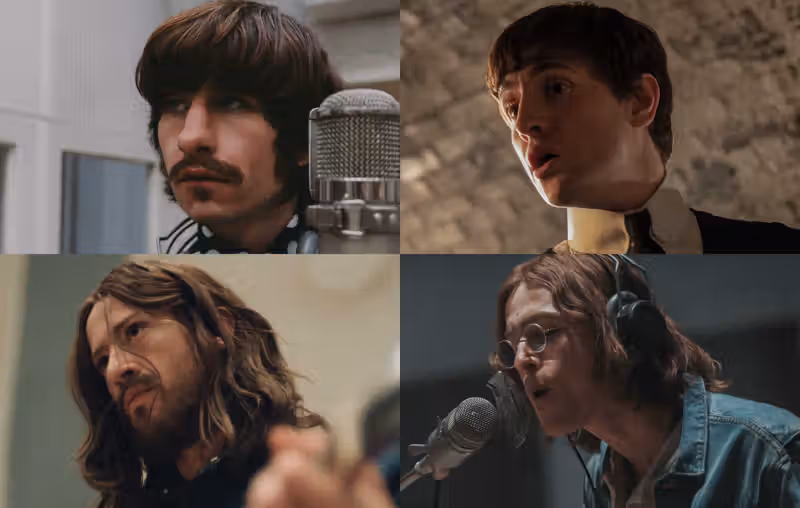 Watch actors in upcoming Beatles biopics recreate iconic ‘Abbey Road’ album cover