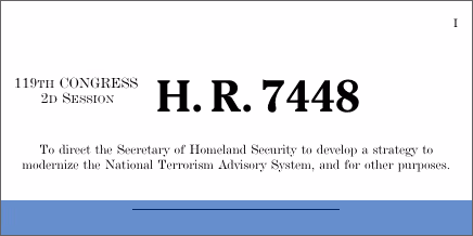 H.R. 7448: Modernizing and Improving the National Terrorism Advisory System Act of 2026