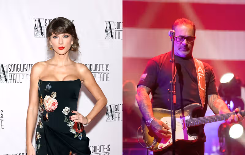 Staind frontman Aaron Lewis responds to his soon-to-be-released MAGA album cover already being used as shredded packaging for Taylor Swift merch