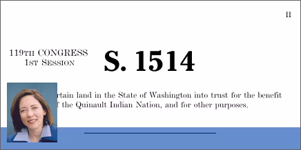 S. 1514: Quinault Indian Nation Land Transfer Act