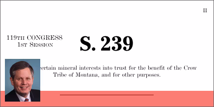 S. 239: Crow Revenue Act