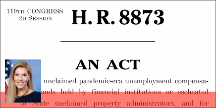 H.R. 8873: Recover COVID Unemployment Fraud in Banks Act