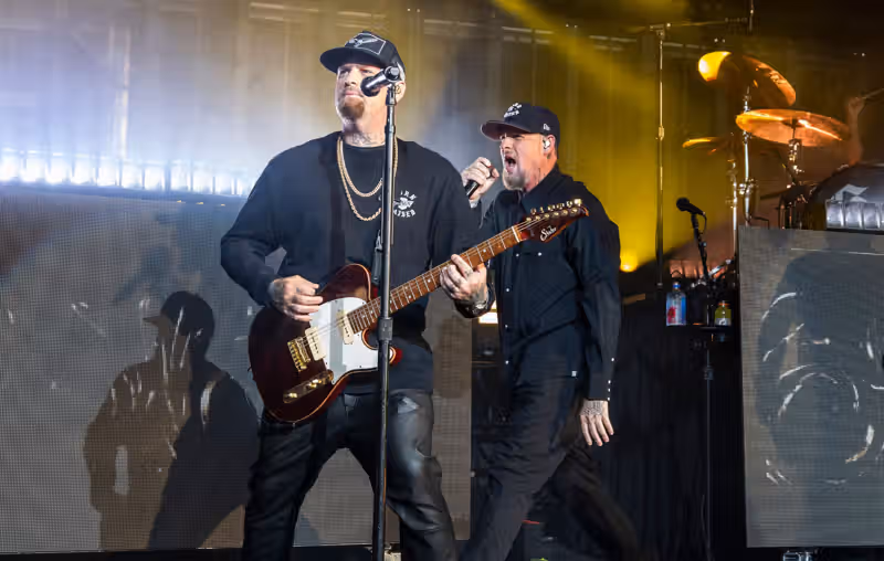 Good Charlotte join Hilary Duff on-stage at Madison Square Garden just hours after the Madden Brothers’ company carried out mass layoffs at US music journalism titles