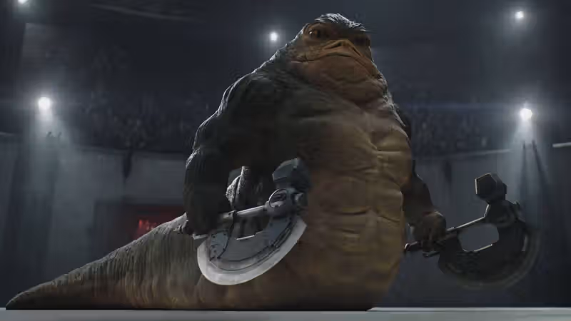 The Mandalorian and Grogu features a hidden Han Solo Easter egg in a Rotta the Hutt scene