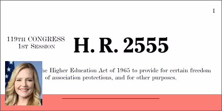 H.R. 2555: Freedom of Association in Higher Education Act of 2025