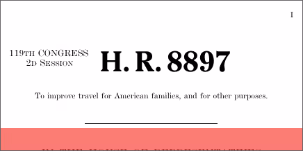 H.R. 8897: Improving Travel for American Families Act