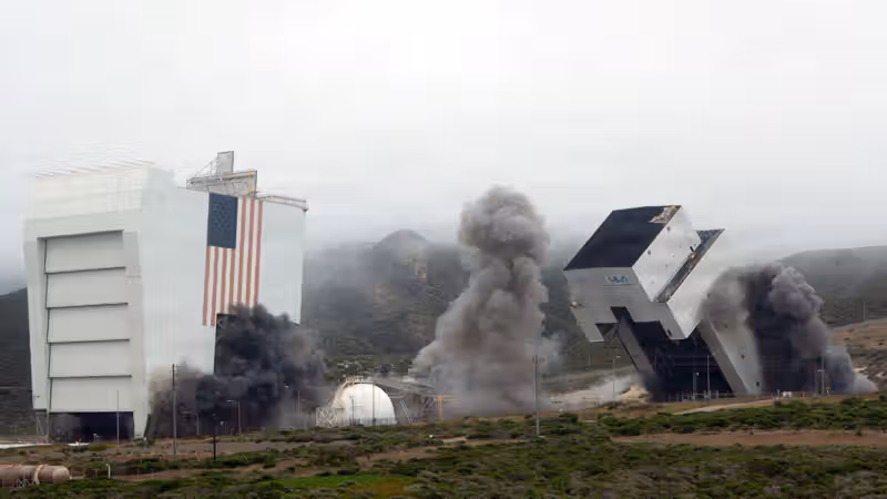 Towers once planned for California shuttle launches leveled for SpaceX rockets