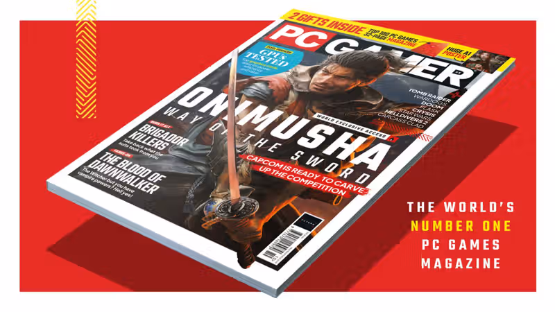 PC Gamer magazine's new issue is on sale now: Onimusha: Way of the Sword, with a huge A1 poster and Top 100 games mini-mag
