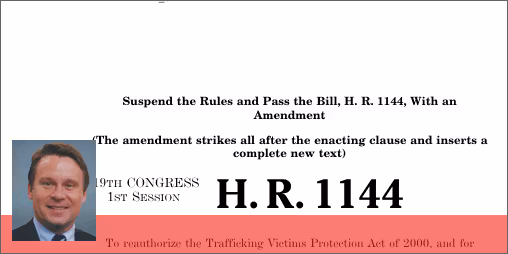 H.R. 1144: Frederick Douglass Trafficking Victims Prevention and Protection Reauthorization Act of 2025