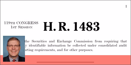 H.R. 1483: Protecting Investors’ Personally Identifiable Information Act