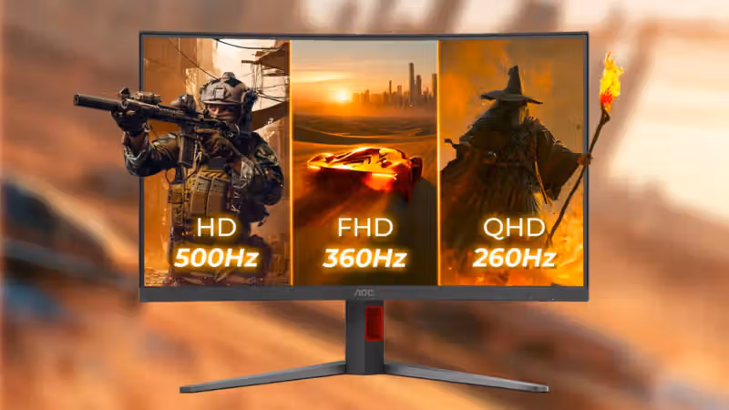 Forget dual mode, AOC's latest curved gaming monitor can switch between three resolution and refresh rate combos