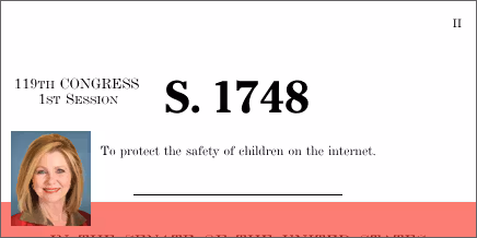 S. 1748: Kids Online Safety Act