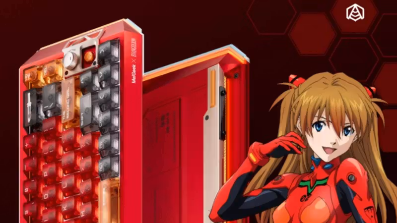 I'm growing impatient for the new Evangelion anime, but this Asuka gaming keyboard helps