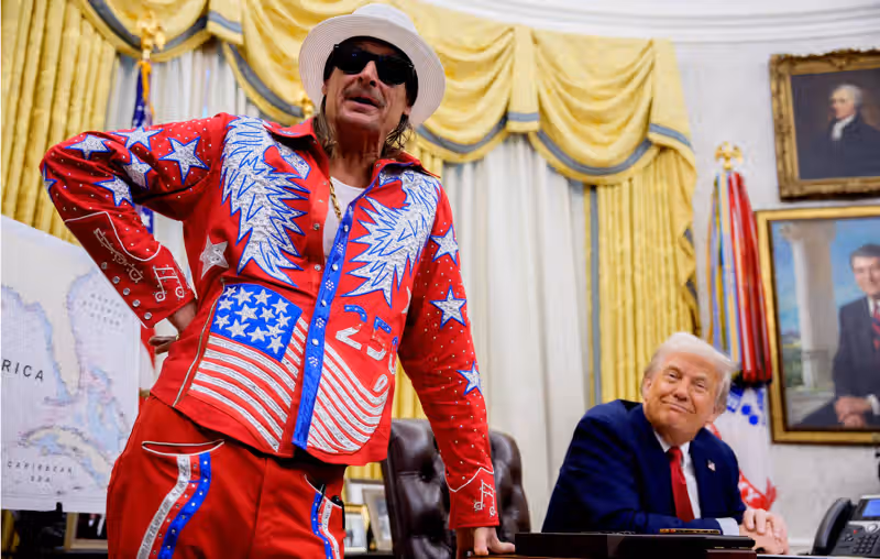 Kid Rock says being friends with Donald Trump gives him “a front row seat to the greatest shit show on Earth”