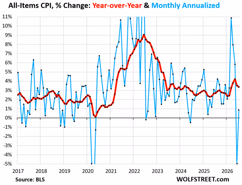 CPI Dragged Down by Energy, Hotels & Motels (Shelter), Auto Insurance, and Meat (Finally)