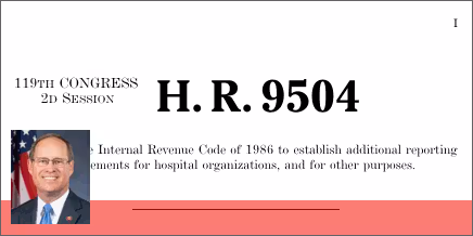 H.R. 9504: Tax Exempt Hospital Transparency Act